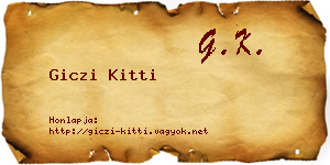 Giczi Kitti névjegykártya